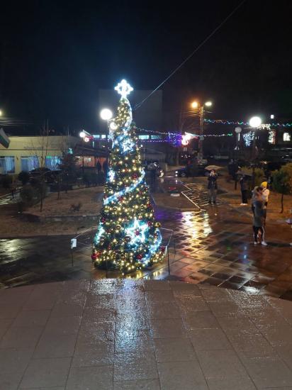 коледни светлини, коледна елха, село Крупник